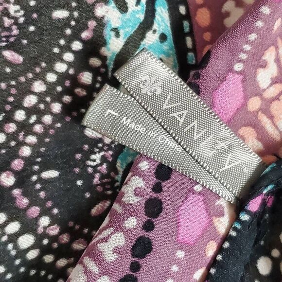 Vanity Women’s Boho Kimono Cardigan Size L Multicolor Print Open Front Sheer - Picture 6 of 8